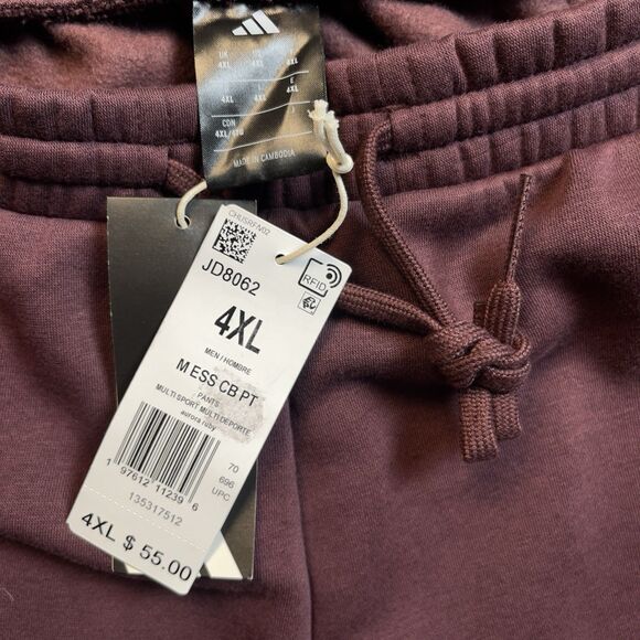 adidas Men Size 4XL Essentials Colorblock Pants Fleece Joggers Aurora Ruby NEW - Picture 6 of 11